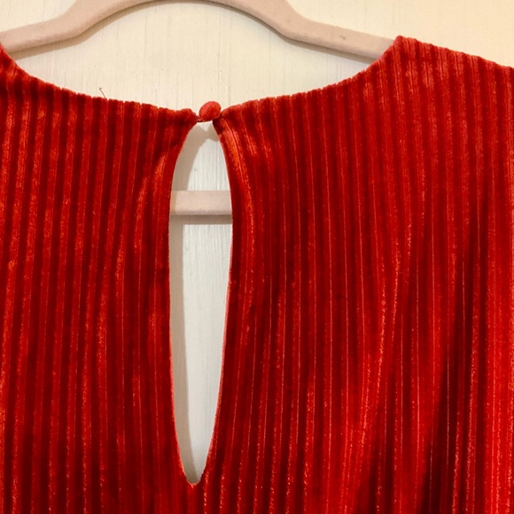 Ali and Jay - Elegant Rust Velvet Wrap Dress - Picture 7 of 7